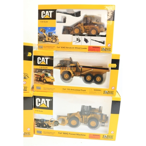 99 - Collection of 1/50 scale diecast plant machinery models from Norscott to include 2x CAT 365 B L Exca... 