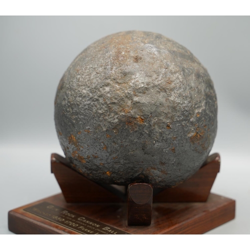 1367 - Large shipwreck cannon ball, approx 6.5