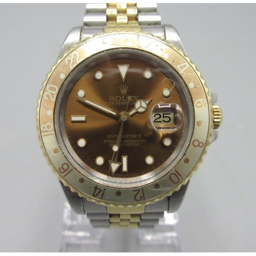 1037 - Rolex Oyster Perpetual 'Root Beer' GMT-Master II stainless steel automatic wristwatch with date on b... 