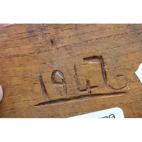 1469 - Robert Mouseman Thompson of Kilburn - an oak rectangular ash tray, carved 'To Dad From Eric 1947' an... 