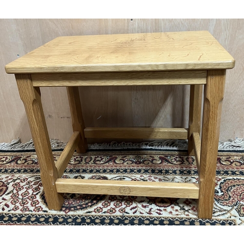 1545 - Phil Cartwheelman Langstaff, Carthouse Furniture Thirsk - an oak rectangular coffee table, on octago... 