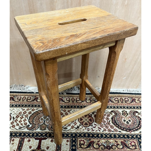 1540 - Carthorse Furniture Thirsk - an oak bar stool solid top on octagonal and block supports with stretch... 