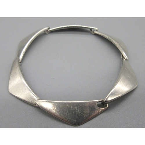 1026 - Hans Hansen Danish 925 Sterling silver peak bracelet, stamped 925, L18cm, 15.4g