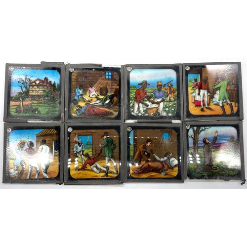 1355 - Collection of twenty four Victorian glass Magic Lantern slides, numbered 1-24, including on board sh... 