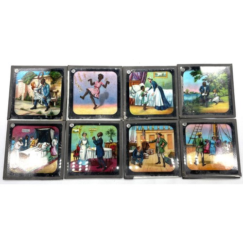 1355 - Collection of twenty four Victorian glass Magic Lantern slides, numbered 1-24, including on board sh... 