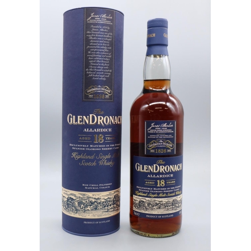 1385 - Glendronach Aged 18 Years Allardice Highland single malt Scotch whisky, 46% / 70cl, with cardboard t... 