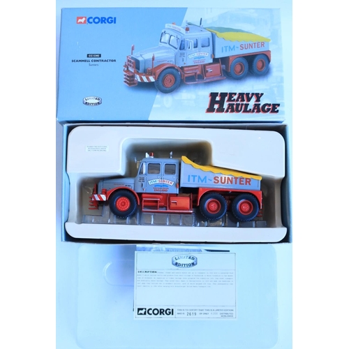 6 - Three Corgi 1/50 scale limited edition diecast Heavy Haulage series truck models to include large lo... 