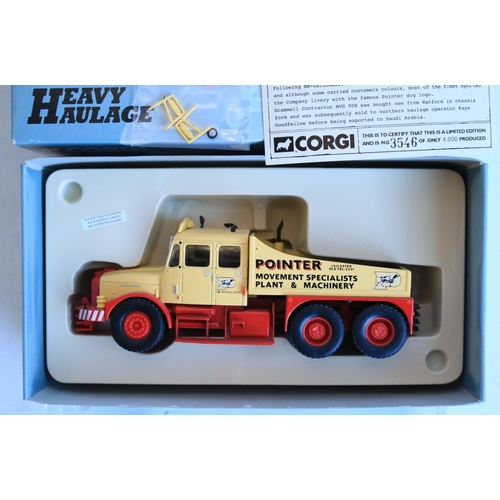 7 - Four Corgi 1/50 scale limited edition diecast Heavy Haulage series truck models to include large loa... 