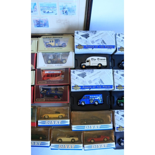 103 - Mixed collection of diecast model vehicles to include boxed Matchbox 'Powers Of The Press' and other... 