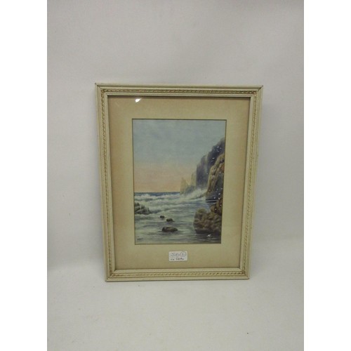 1338 - Herbert Moxon Cook (British 1844-1928); A river landscape and a Coastal scene, watercolour, signed w... 