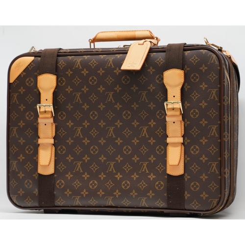 1422 - Louis Vuitton satellite suitcase in brown monogrammed canvas with leather trims, gold coloured hardw... 