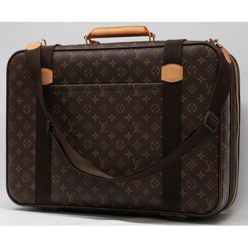 1422 - Louis Vuitton satellite suitcase in brown monogrammed canvas with leather trims, gold coloured hardw... 