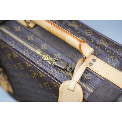 1422 - Louis Vuitton satellite suitcase in brown monogrammed canvas with leather trims, gold coloured hardw... 