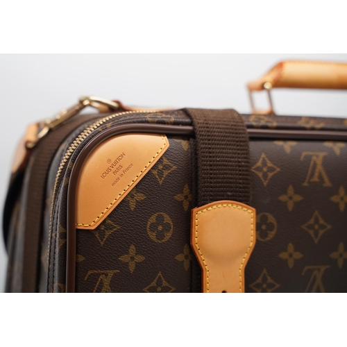 1422 - Louis Vuitton satellite suitcase in brown monogrammed canvas with leather trims, gold coloured hardw... 