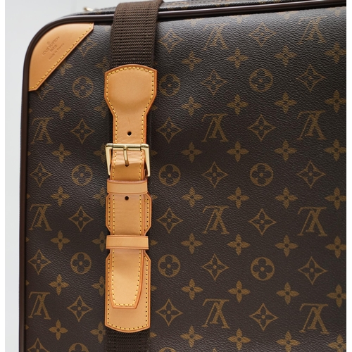 1422 - Louis Vuitton satellite suitcase in brown monogrammed canvas with leather trims, gold coloured hardw... 