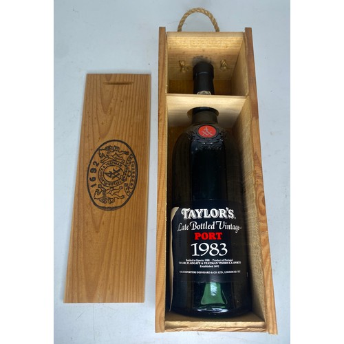 1388 - Taylor's Late Bottled Vintage Port 1983 4XX, Magnum, 150cl in wooden slide front case, 1btl