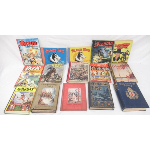 592 - Large mixed collection of children's annuals to inc. The Hotspur Book for Boys, The Wizard Book for ... 