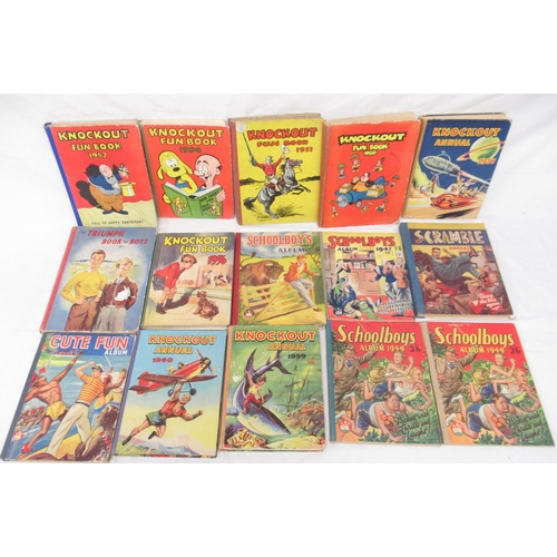 592 - Large mixed collection of children's annuals to inc. The Hotspur Book for Boys, The Wizard Book for ... 