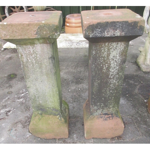 1692 - Pair of stone plinths, square columns with tapered top and base, W30cm D30cm H92cm (2)