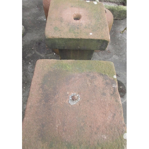 1692 - Pair of stone plinths, square columns with tapered top and base, W30cm D30cm H92cm (2)