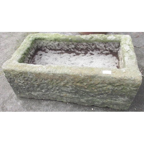 1706 - Small weathered stone rectangular trough, W68cm D42cm H25cm