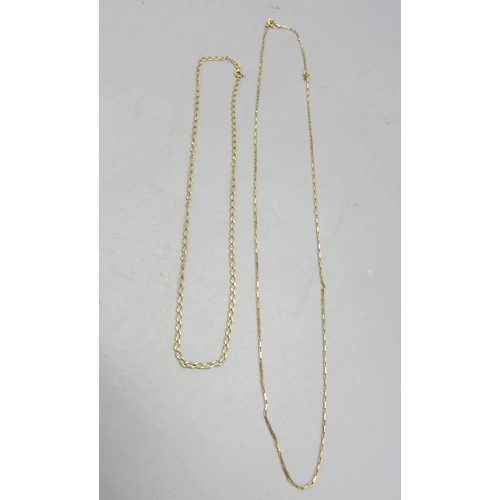 12 - Two 9ct yellow gold chains, both stamped 375, 4.95g

Shipping £23.00 plus vat (UK Only)