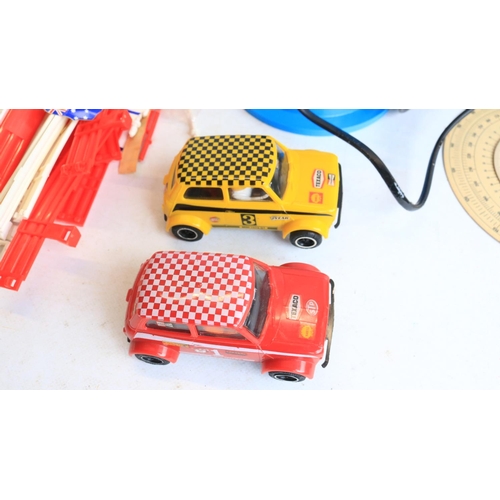 66 - Collection of previously run 1/32 scale slot car models from Scalextric and Polistil to include a bu... 