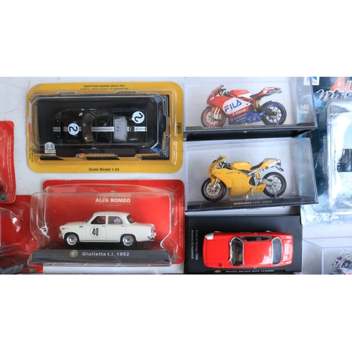 118 - Collection of diecast model sports cars and motorbikes, various scales and manufacturers to include ... 