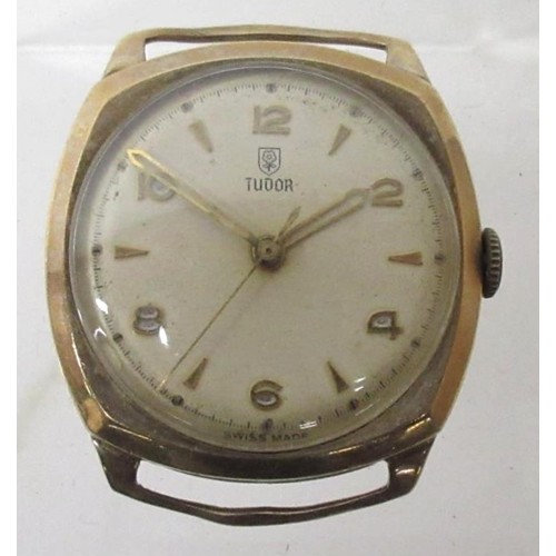 1058 - Tudor 9ct rose gold wristwatch, signed plated dial with Arabic and baton indices, centre seconds, De... 