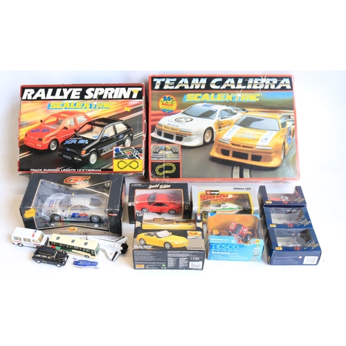 67 - Mixed collection to include boxed Scalextric sets Rallye Sprint (please note both cars missing headl... 