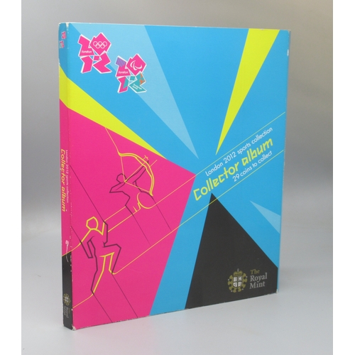 95 - Royal Mint - London 2012 Sports Collection Collector Album cont. 29 coins and completer medallion

S... 