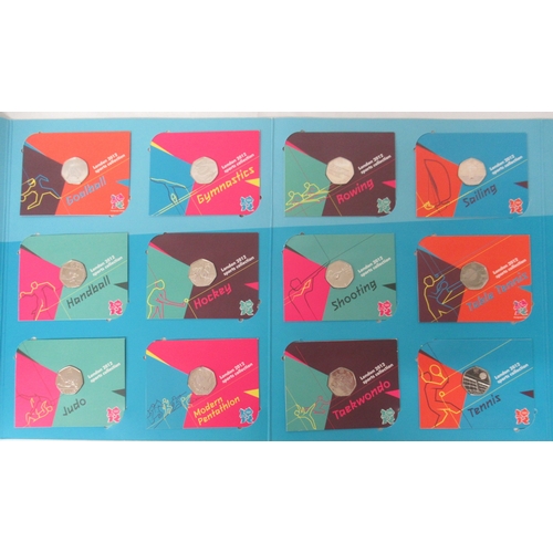 95 - Royal Mint - London 2012 Sports Collection Collector Album cont. 29 coins and completer medallion

S... 
