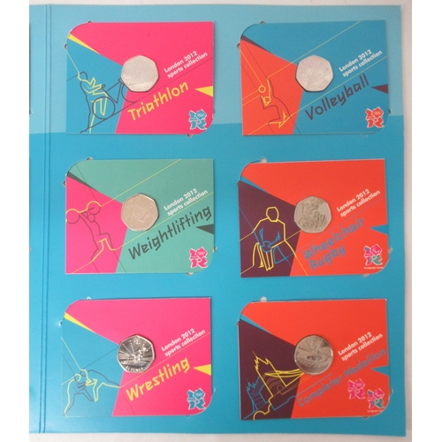95 - Royal Mint - London 2012 Sports Collection Collector Album cont. 29 coins and completer medallion

S... 