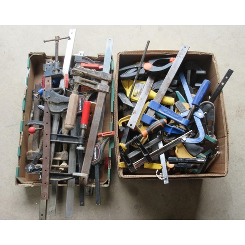 636 - Large collection of wood-working clamps, grips and vices. A/F, (2 boxes, qty)

POA  https://www.brad... 