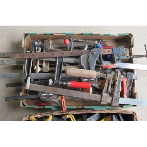 636 - Large collection of wood-working clamps, grips and vices. A/F, (2 boxes, qty)

POA  https://www.brad... 