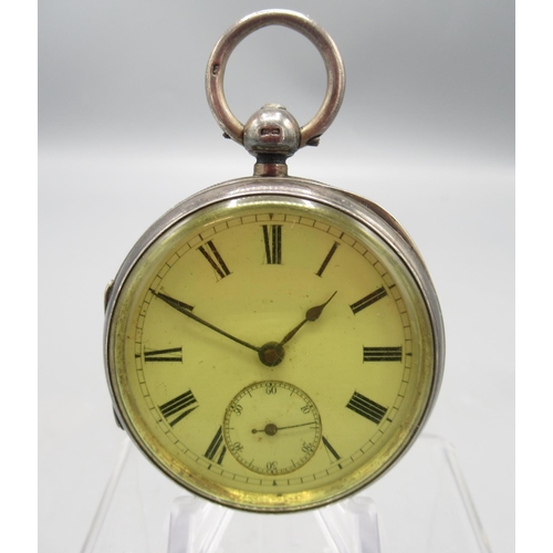 237 - Waltham retailed by Wm. Ellery, silver key wound pocket watch, white enamel Roman dial with subsidia... 