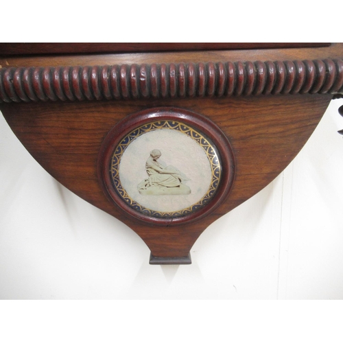 241 - American 19th Century walnut wall clock, shaped case with with applied carved moulding, fully turned... 