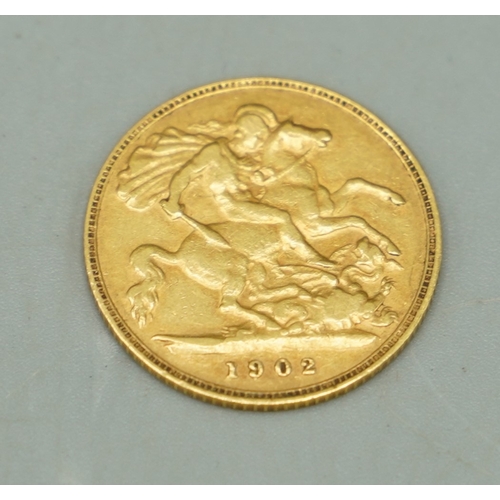 143 - WITHDRAWN - Edw.VII half sovereign, 1902, 4.00g

Shipping £20.00 plus vat (UK Only)