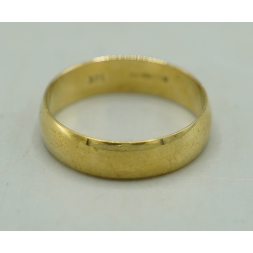 159 - 9ct yellow gold band ring stamped 375, size X, 4.06g

Shipping £20.00 plus vat (UK Only)