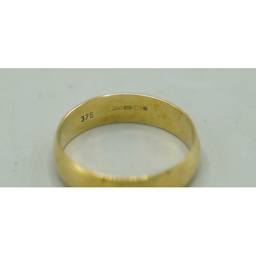 159 - 9ct yellow gold band ring stamped 375, size X, 4.06g

Shipping £20.00 plus vat (UK Only)