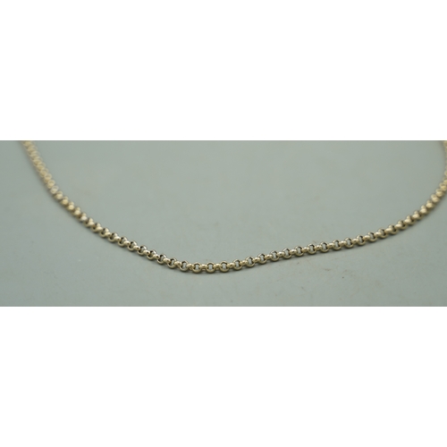 22 - 18ct white gold belcher chain necklace, stamped 750, 7.75g

Shipping £23.00 plus vat (UK Only)