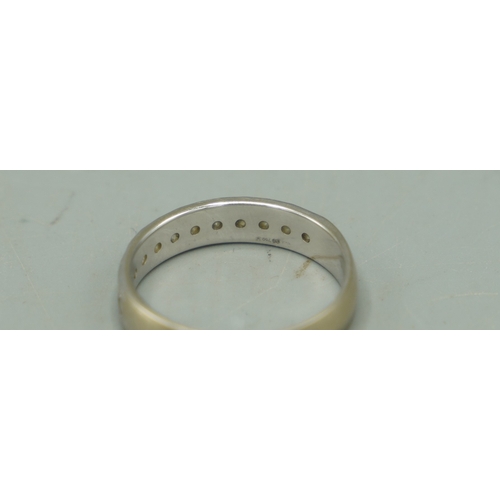 164 - 18ct white gold half eternity ring set with brilliant cut diamonds, stamped 750, size S1/2, 4.60g

S... 