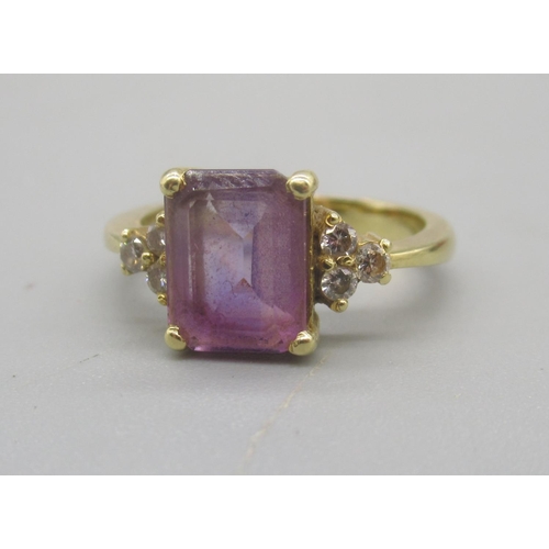 57 - 14ct yellow gold amethyst and diamond, stamped 585, 4.46g

Shipping £20.00 plus vat (UK Only)