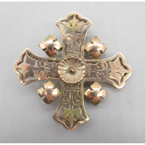 131 - Yellow metal ornate Jerusalem cross brooch, unmarked, 5.30g


Shipping £23.00 plus vat (UK Only)
Shi... 