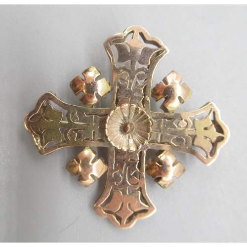 131 - Yellow metal ornate Jerusalem cross brooch, unmarked, 5.30g


Shipping £23.00 plus vat (UK Only)
Shi... 