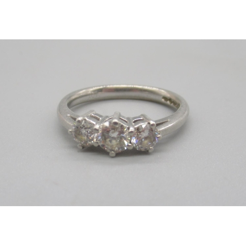 165 - Platinum three stone diamond ring, stamped 950, size S, 6.95g

Shipping £20.00 plus vat (UK Only)