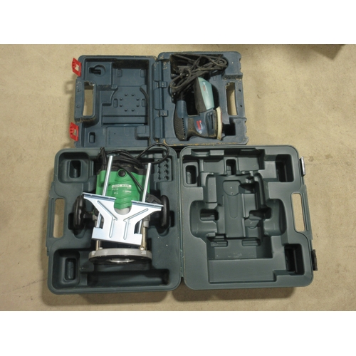 642 - Hitachi M12VE plunge router and a Bosch disc sander. Untested, A/F. (2)

POA  https://www.bradleys.l... 