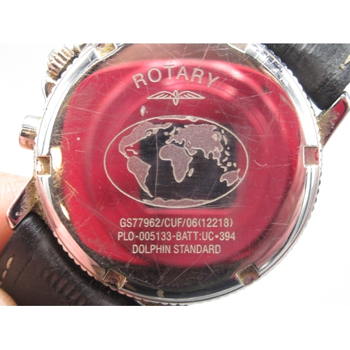 255 - Rotary Dolphin Standard chrome quartz chronograph wristwatch with date , signed Mother of Pearl dial... 