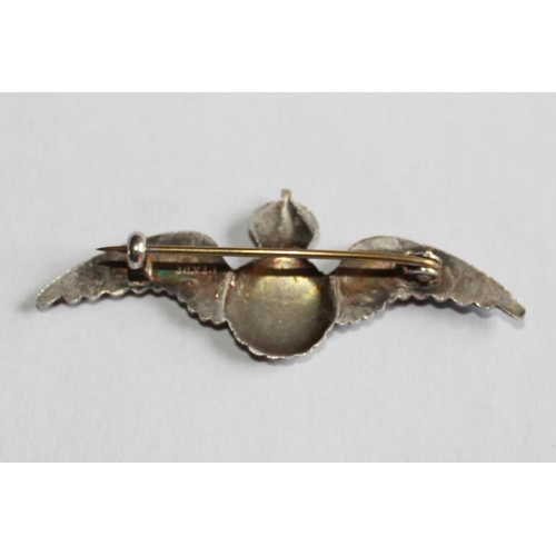 63 - WWII RAF Silver and enamel sweetheart brooch. In presentation box. RAF enamel sweetheart brooch. In ... 