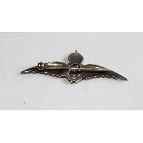 63 - WWII RAF Silver and enamel sweetheart brooch. In presentation box. RAF enamel sweetheart brooch. In ... 